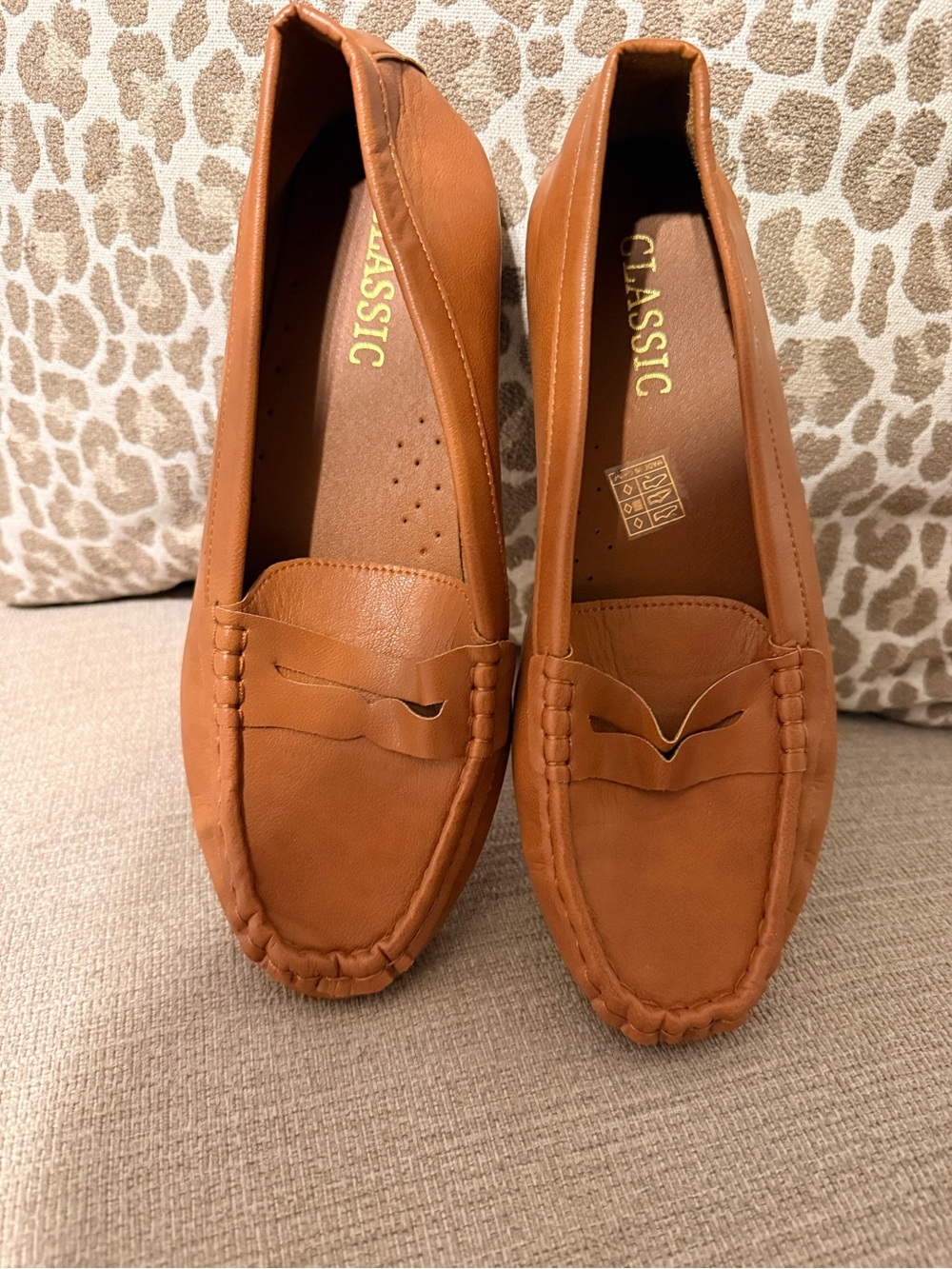 Classic Cognac Slip-On Penny Loafers